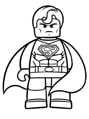 Página para Colorir Super-herói Lego Superman