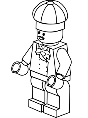 Chef Lego, fácil página para colorir Lego, imprimível grátis