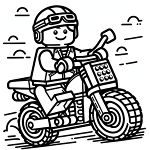 Garoto Lego Pilotando uma Moto
