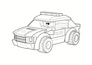 Carro de polícia Lego, médio Lego coloring page, free printable