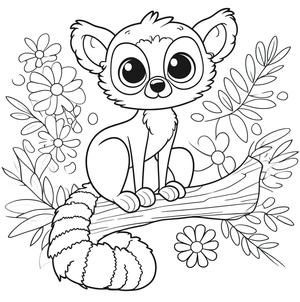 Página para Colorir de Lêmure para Imprimir Grátis