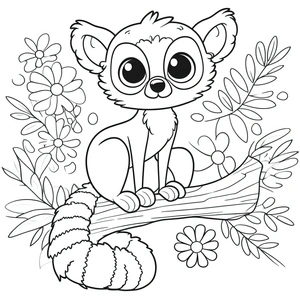 Página para Colorir Página para Colorir de Lêmure para Imprimir Grátis