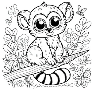 Página para Colorir Página para Colorir de Lêmure para Imprimir