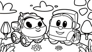 Página para Colorir Lea e Leo o Caminhão