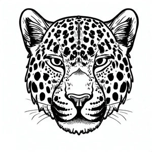 Página para Colorir Rosto de Leopardo