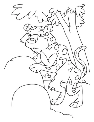 Página para Colorir Página de Colorir de Leopardo Grátis para Crianças
