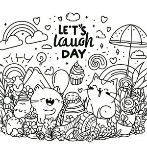 Página para Colorir Celebre o Dia da Alegria do Riso