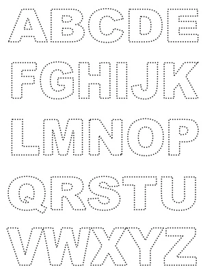 Página para Colorir Página de Traçado de Letras do Alfabeto