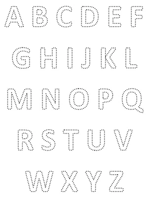 Página para Colorir Folha de Exercícios de Contorno do Alfabeto