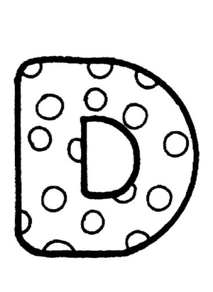 Página para Colorir Letra D Adorável
