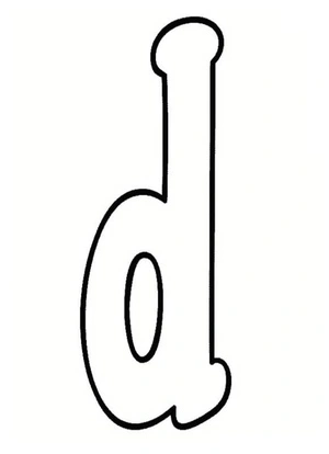 Página para Colorir Página para colorir: letra d minúscula