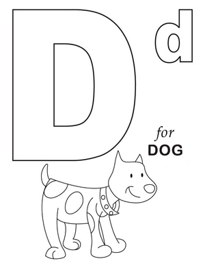 Página para Colorir D de Cachorro