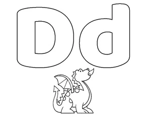 Página para Colorir D de Dragão