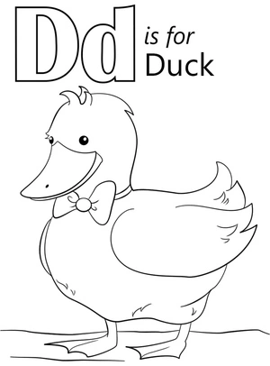 Página para Colorir Página para Colorir D de Pato