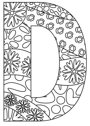 Página para Colorir Letra D Deslumbrante