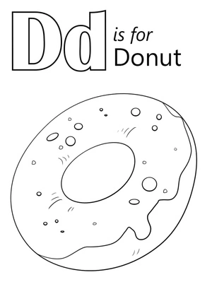 Página para Colorir Página para Colorir Letra D - Donut Delight