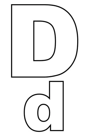 Página para Colorir Página de Colorir Grátis da Letra D para Crianças