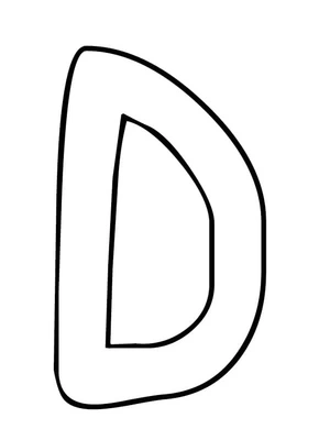 Página para Colorir Letra D Simples