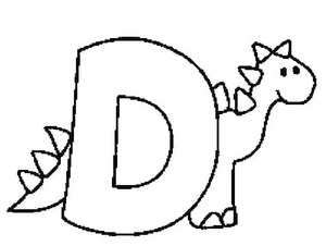 Página para Colorir A Letra D de Dinossauro