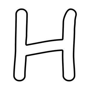 Página para Colorir Letra H para Crianças - Página para Colorir