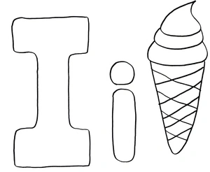Página para Colorir Página para Colorir Letra I em Caixa Alta