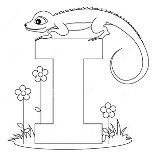 Página para Colorir da Letra I para Imprimir