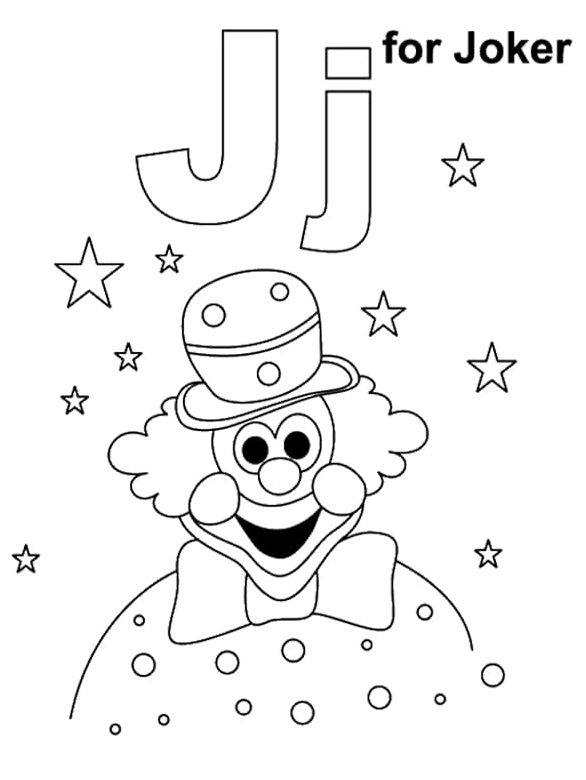 Página para Colorir J de Coringa