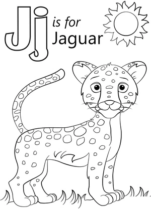 A letra "J" representa Jaguar. Coloring Page