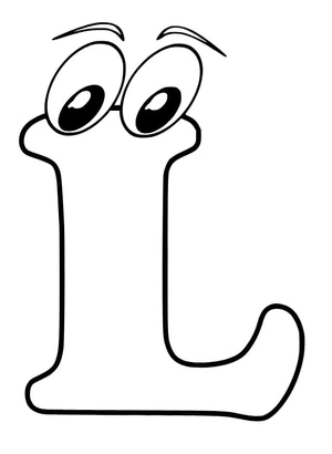Página para Colorir Página para Colorir Letra L de Desenho Animado