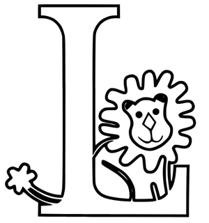 Página para Colorir Página para Colorir Letra L de Leão