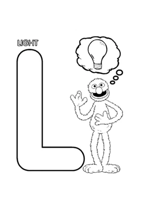Página para Colorir A Letra L Representa Luz