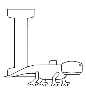 Página para Colorir A letra L representa Lagarto