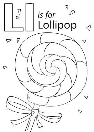 Página para Colorir A Letra L é de Pirulito