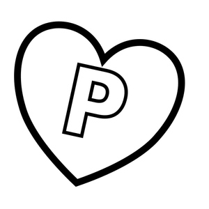 Coração com Letra P