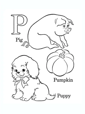 Página para Colorir Página para colorir da letra P para imprimir