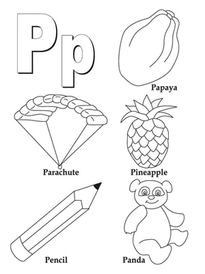 Página para Colorir Página para Colorir da Letra P para Imprimir