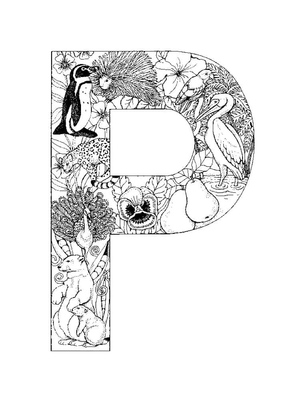 Página para Colorir Letra P para Imprimir