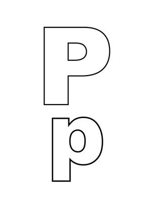 Página para Colorir Modelo de Letra P para Imprimir