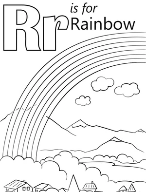Página para Colorir Letra R Colorida