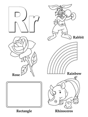 Página para Colorir da Letra "R" para Crianças