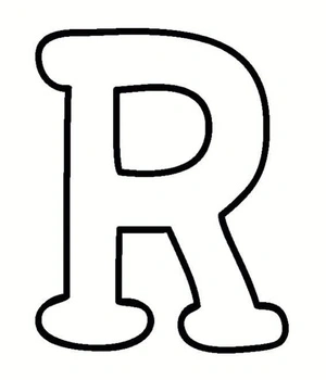 Página para Colorir Letra R com um toque divertido