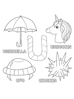 Página para Colorir Letra U para Imprimir