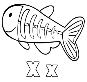 Página para Colorir X é de Raio-X!