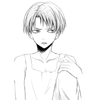 Página para Colorir Adorável Levi Ackerman