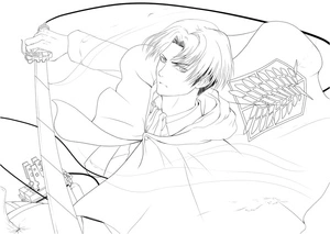 Página para Colorir Levi Ackerman - O Guerreiro Descolado