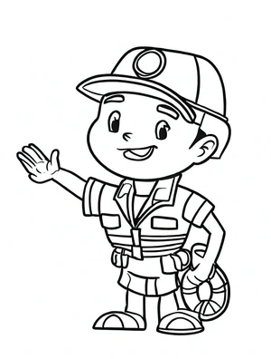 Página para Colorir Guarda Praia Adorável