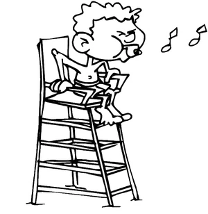 Página para Colorir Guarda Praia de Desenho Animado