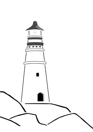 Página para Colorir Página de Colorir Básica do Farol