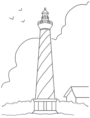 Página para Colorir Farol de Tirar o Fôlego