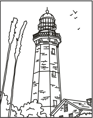 Página de Colorir de Farol Grátis para Crianças